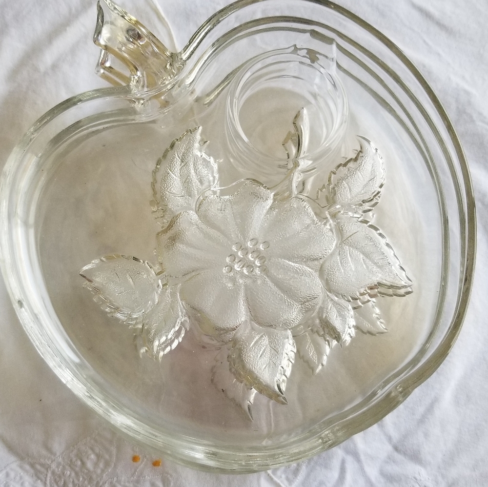 Vintage  Desert clear glass tray set